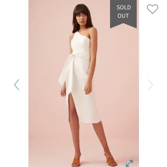 Finders Keepers Francis One-Shoulder Belted Midi Dress Sz 6 — NWT, Side Zip, Eve - Picture 3 of 13